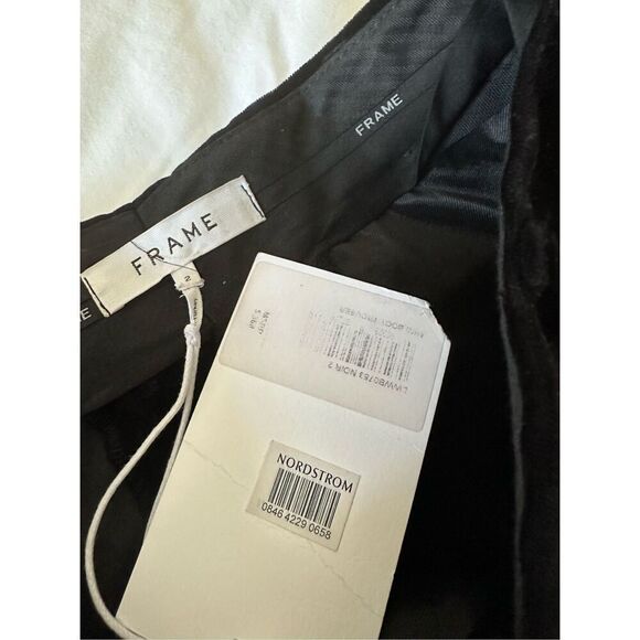 NWT Frame Sheen Noir Mini Boot Velvet Trousers Size 2 - Picture 10 of 13